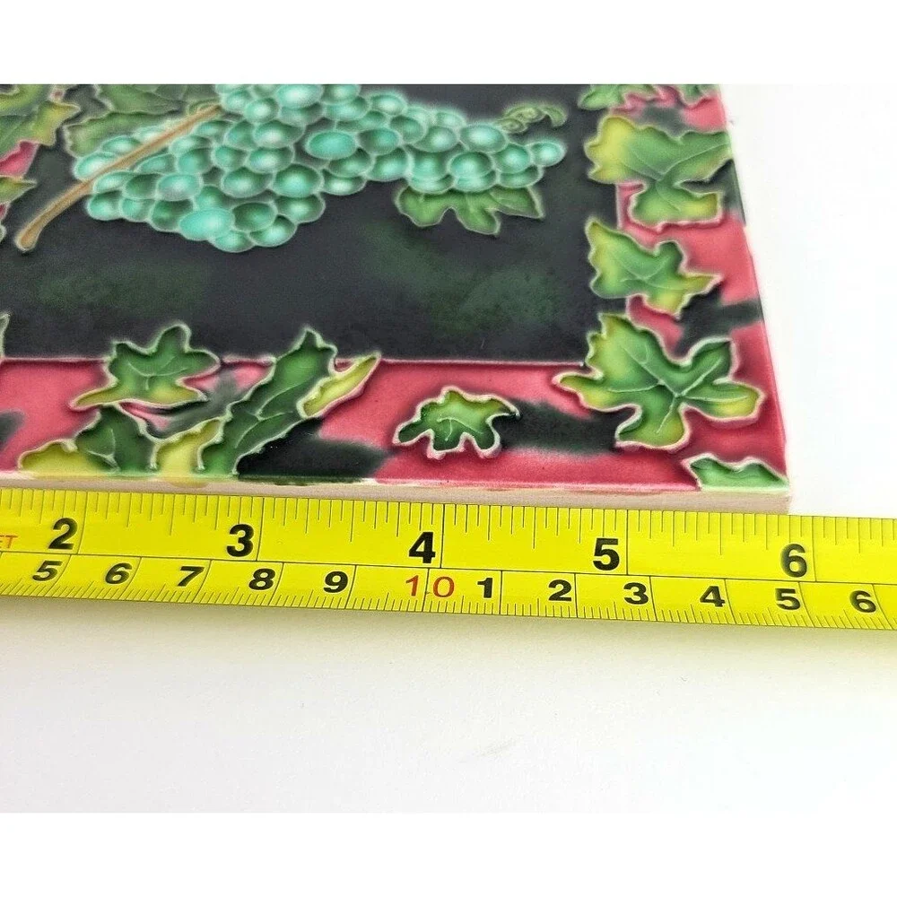 Vines Grapes set of 2 Art Tile 6x6 Decorative Wall Backsplash Free Standing